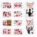 Toodour Halloween Bloody Window Clings Posters Bloody Handprint Sticker Party Decoration Haunted House Door Cover Creepy School Dormitory Window Decoration