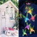 Toodour Solar Hummingbird Wind Chimes Outdoor Colors Changing Upgraded 7 LED Lights Energy Saving and Waterproof Hanging Shiny Lights for Home Patio Yard Garden Decor Great Gifts