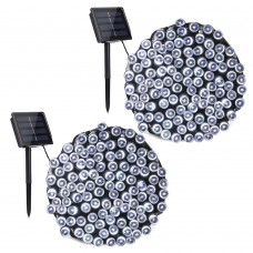 Toodour Solar Christmas Lights, 2 Packs 72ft 200 LED 8 Modes Solar String Lights, Waterproof Solar Fairy Lights for Xmas Tree, Garden, Patio, Holiday, Party, Outdoor Christmas Decorations (White)