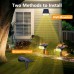 Toodour Solar Lights Outdoor, 4 Pack 49 LED Super Bright Solar Spot Lights with 2 Lighting Mode, Waterproof Solar Powered Landscape Spotlights for Garden Patio Driveway Yard Outdoor Decor, Warm White