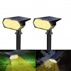 Toodour Solar Lights Outdoor, 2 Pack 49 LED Super Bright Solar Spot Lights with 2 Lighting Mode, Waterproof Solar Powered Landscape Spotlights for Garden Patio Driveway Yard Outdoor Decor, Warm White