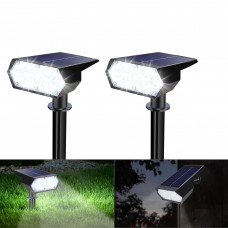 Toodour Solar Lights Outdoor, 2 Pack 49 LED Super Bright Solar Spot Lights with 2 Lighting Mode, Waterproof Solar Powered Landscape Spotlights for Garden Patio Driveway Yard Outdoor Decor, Cool White