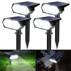Toodour Solar Lights Outdoor, 4 Pack 49 LED Super Bright Solar Spot Lights with 2 Lighting Mode, Waterproof Solar Powered Landscape Spotlights for Garden Patio Driveway Yard Outdoor Decor, Cool White