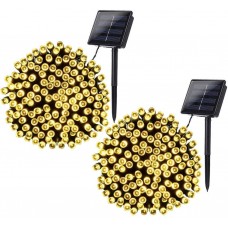 Toodour Solar Christmas Lights, 2 Packs 72ft 200 LED 8 Modes Solar String Lights, Waterproof Solar Fairy Lights for Xmas Tree, Garden, Patio, Wedding, Party, Christmas Decorations (Warm White)