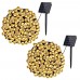 Toodour Solar String Lights Outdoor, 2 Pack 72ft 200 LED Waterproof Solar Powered Christmas Fairy Lights with 8 Modes for Garden Party Wedding Xmas Tree Decor, Warm White