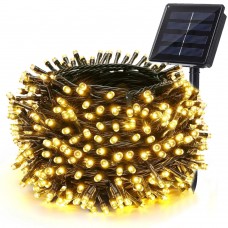 Toodour Solar String Lights Outdoor Waterproof, 72ft 200 LED Solar Powered Fairy Lights, 8 Modes Christmas Decorations for Garden, Yard, Party, Wedding, Christmas Tree (Warm White)