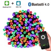 Toodour Smart Fairy Lights, 65ft 200 LED Bluetooth Mini String Lights Controlled by iOS & Android Devices Ideal for Parties, Stage, Wedding, Christmas Decorations (Multicolor)